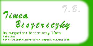 timea bisztriczky business card